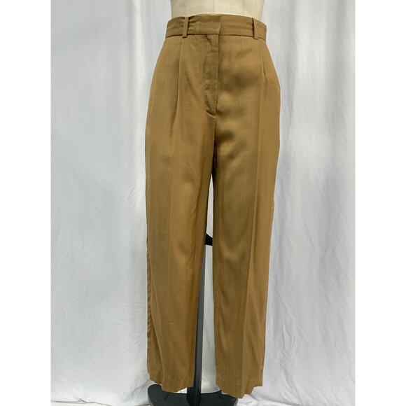 Sandro Tailored Tapered Beige Viscose Trousers Size 36 - Picture 2 of 5
